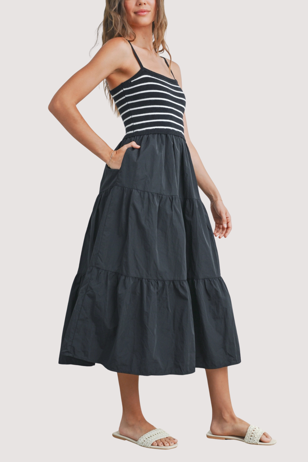 taliah maxi dress TALIA Veilorie Women's Solid Color Цвят:Черен member:53897348251816:10400 Open back design