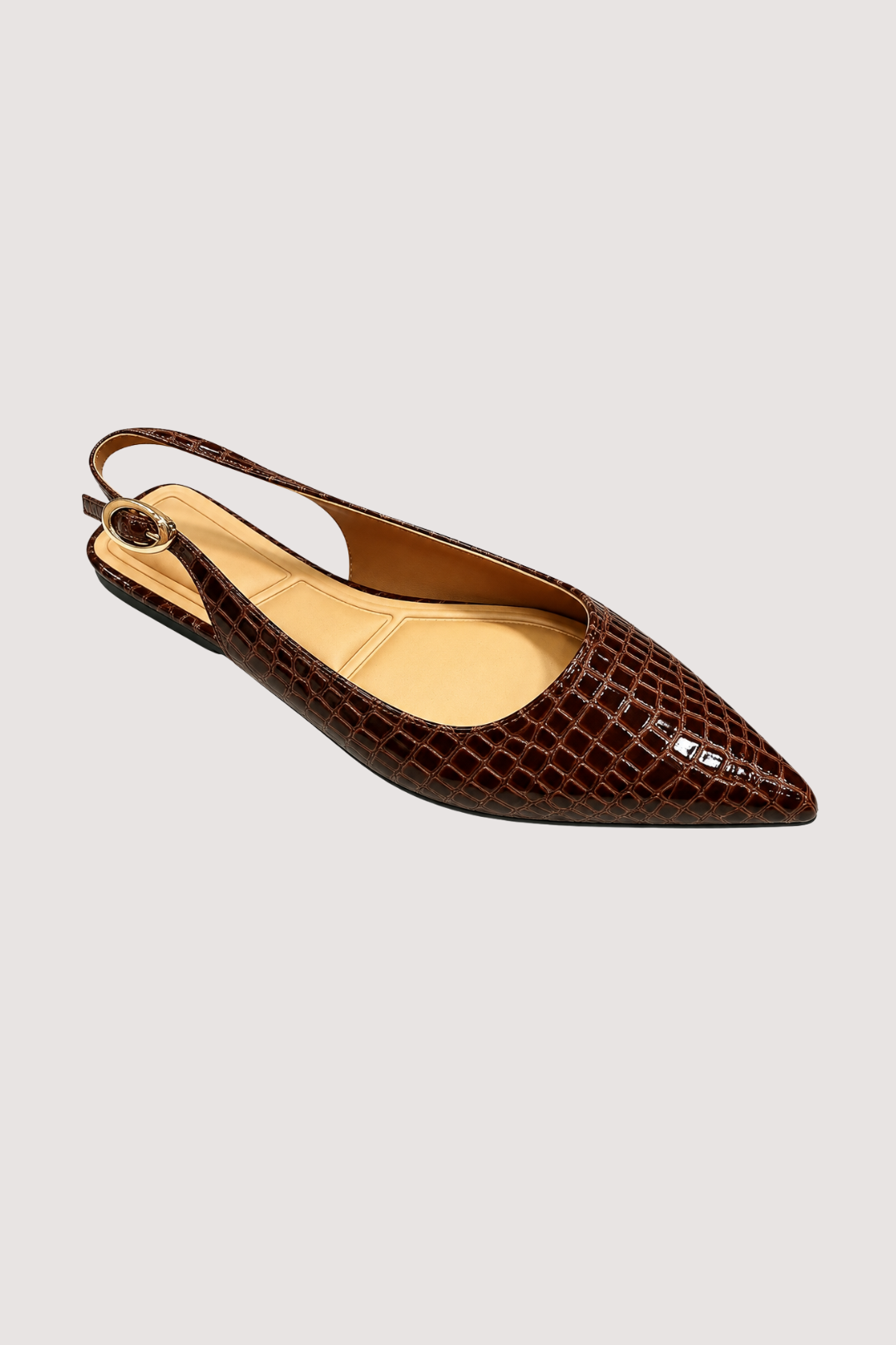 MADISON FLAT - BROWN CROC