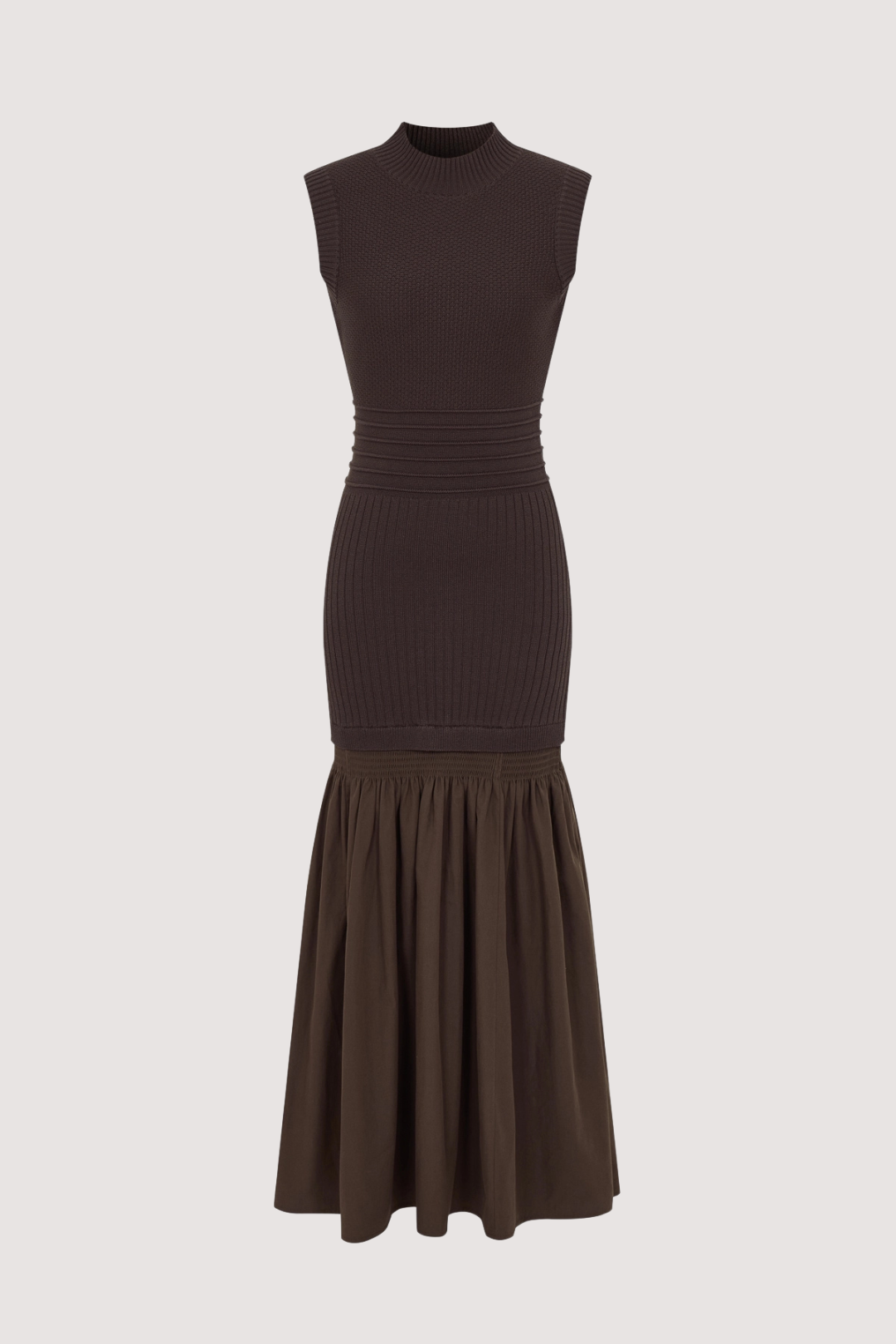ISLA MIDI DRESS - BROWN