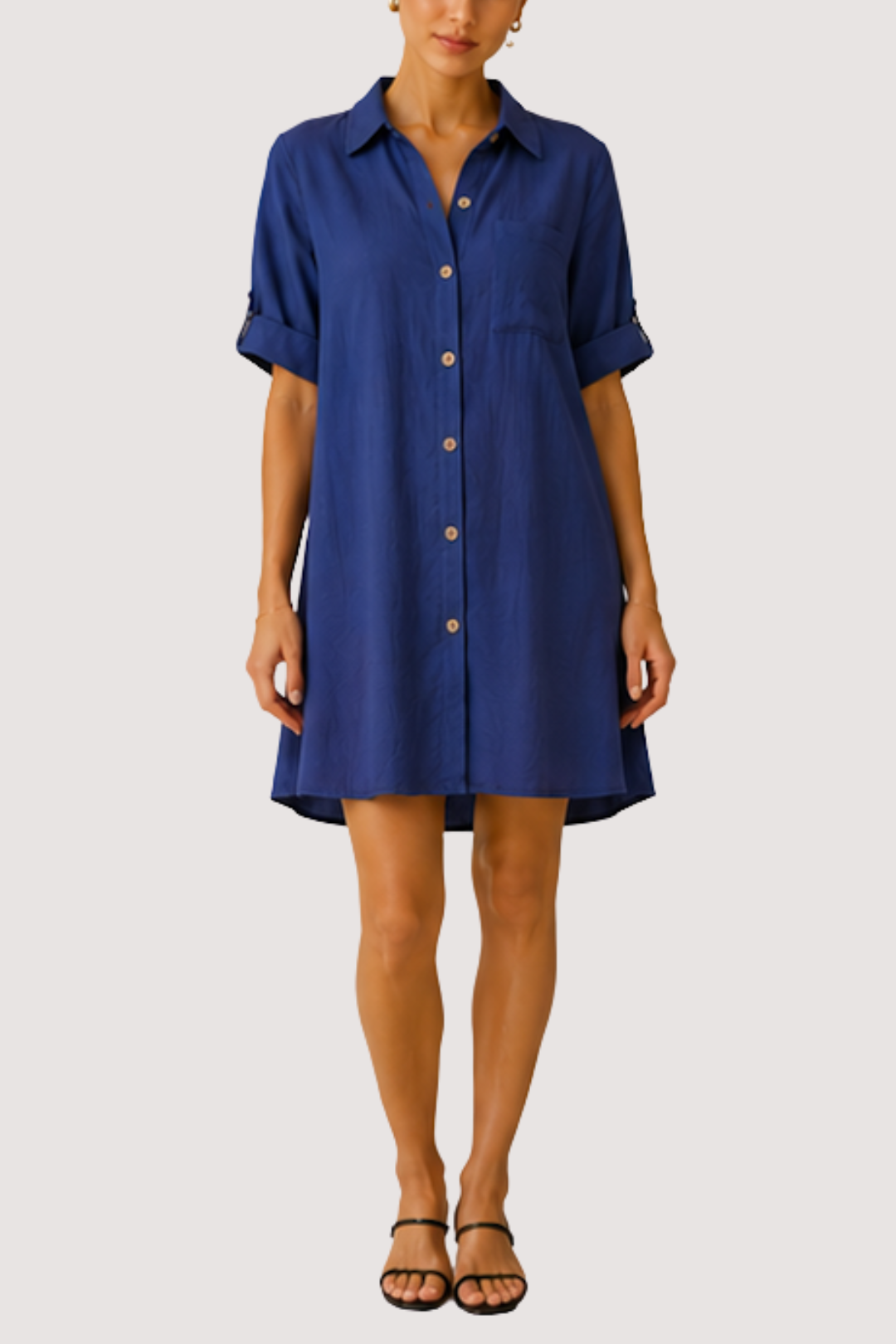 MAXINE SHIRT DRESS - BLUE