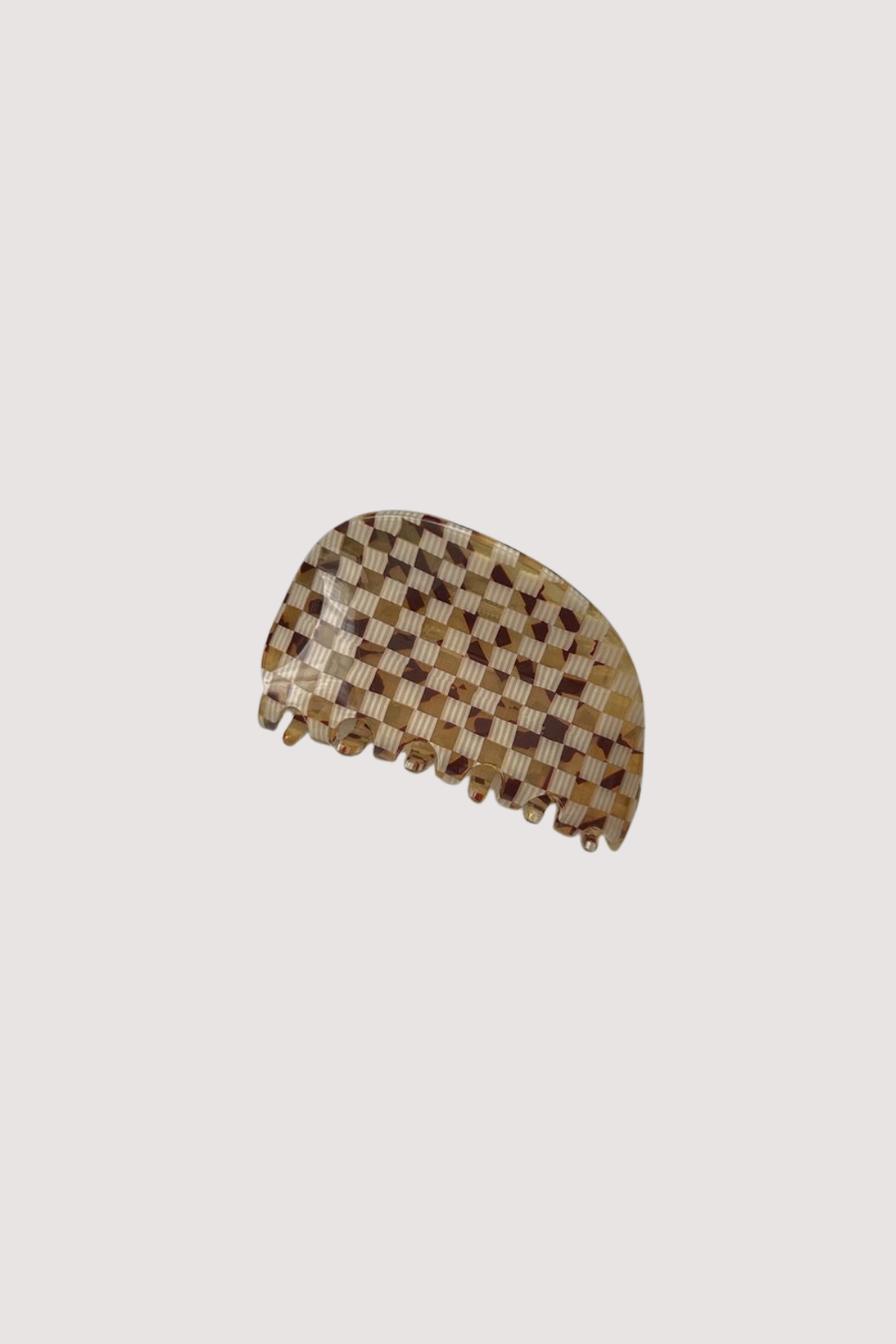 CHECKERED CLIP - BROWN