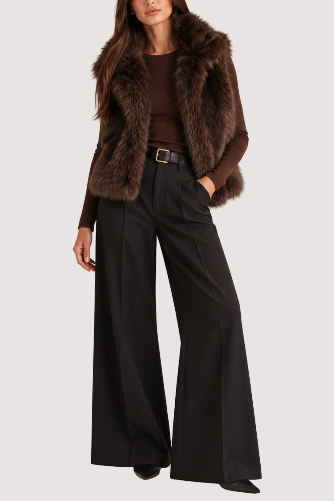 RHIANNON VEST -  BROWN