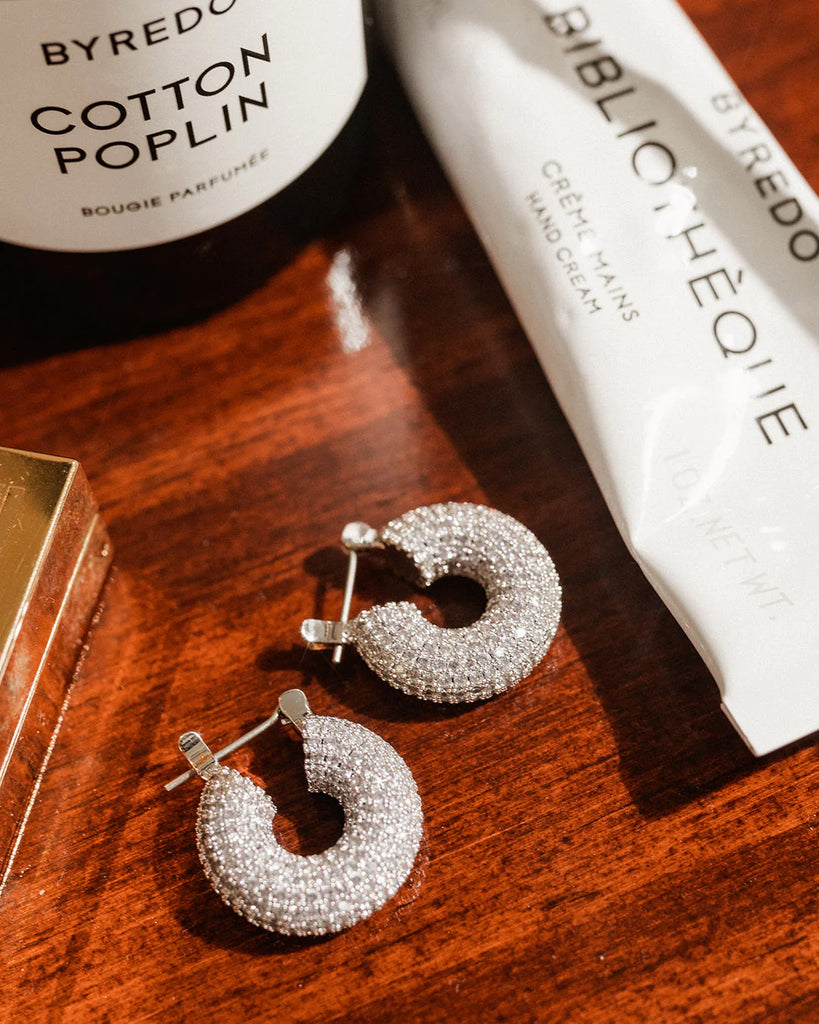 PAVE MINI DONUT HOOPS