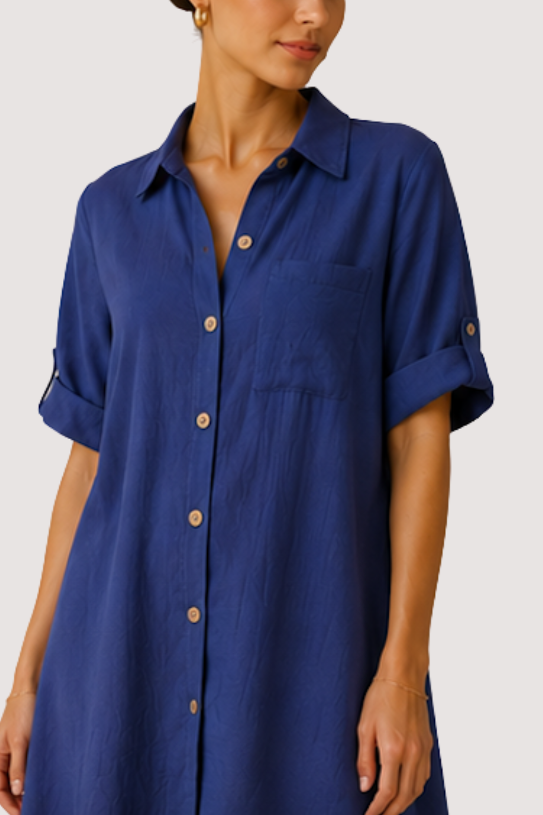 MAXINE SHIRT DRESS - BLUE