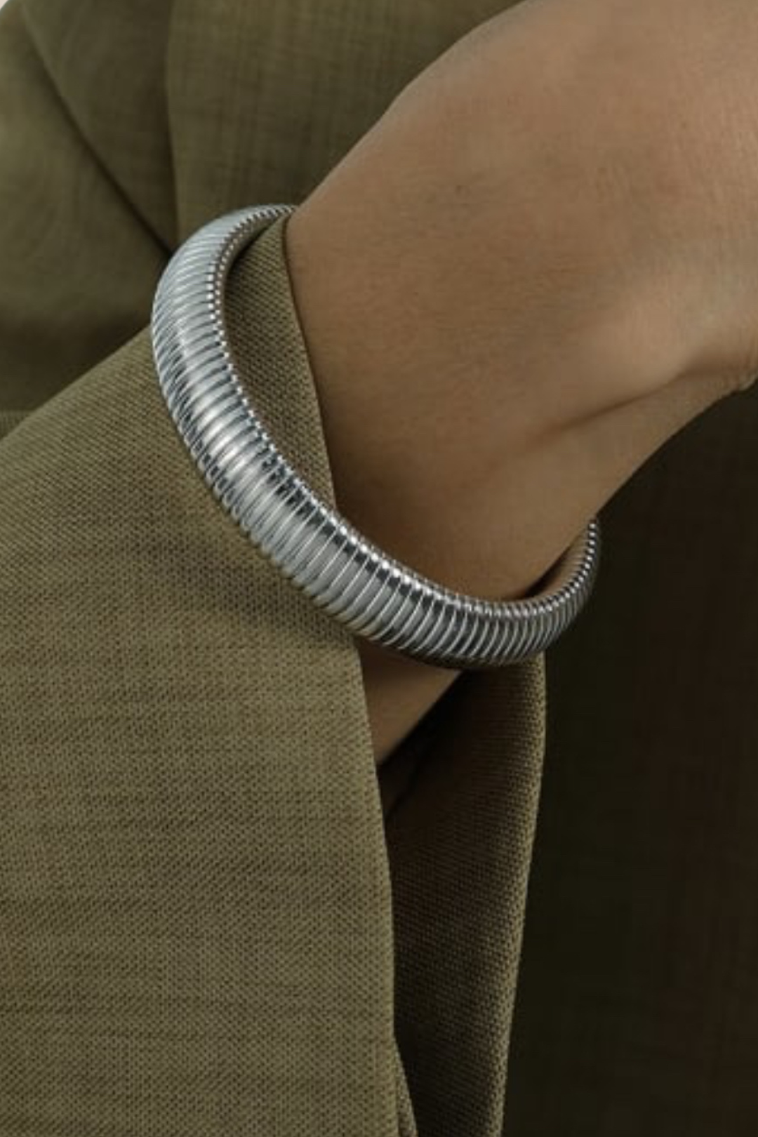 SNAKE FLEX BANGLE 15mm - SILVER