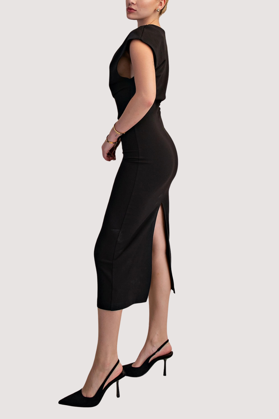 ALANA MIDI DRESS - BLACK