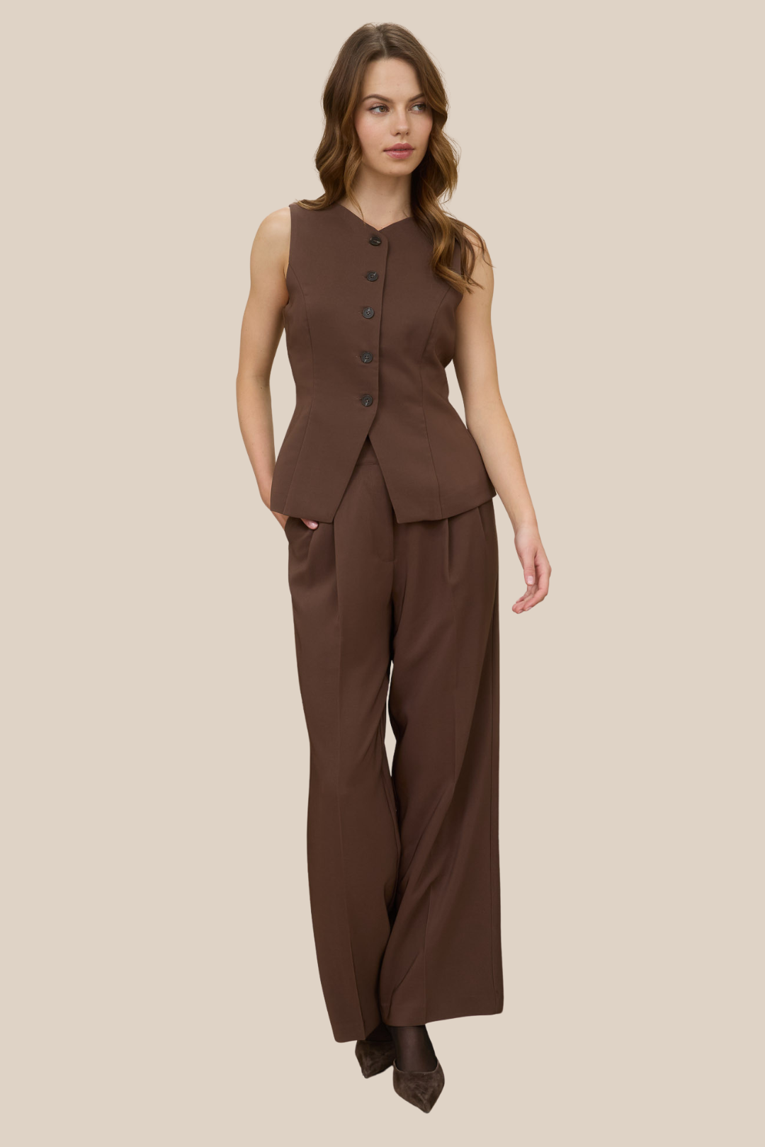 CELESTE PANTS - BROWN