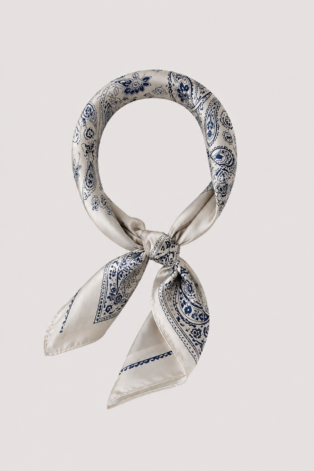 POSIE SCARF - BEIGE/BLUE