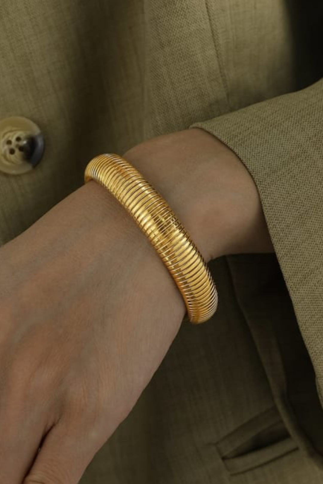 SNAKE FLEX BANGLE 15mm - GOLD