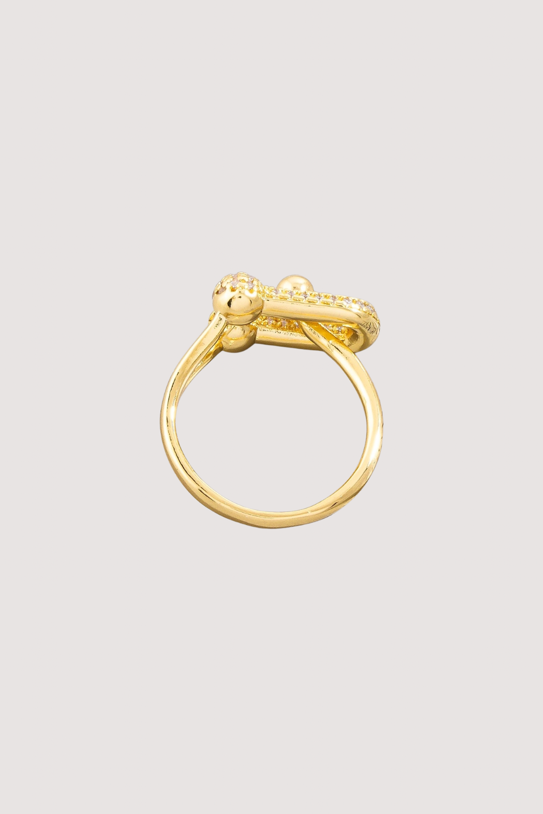 PAVE LINK RING - GOLD