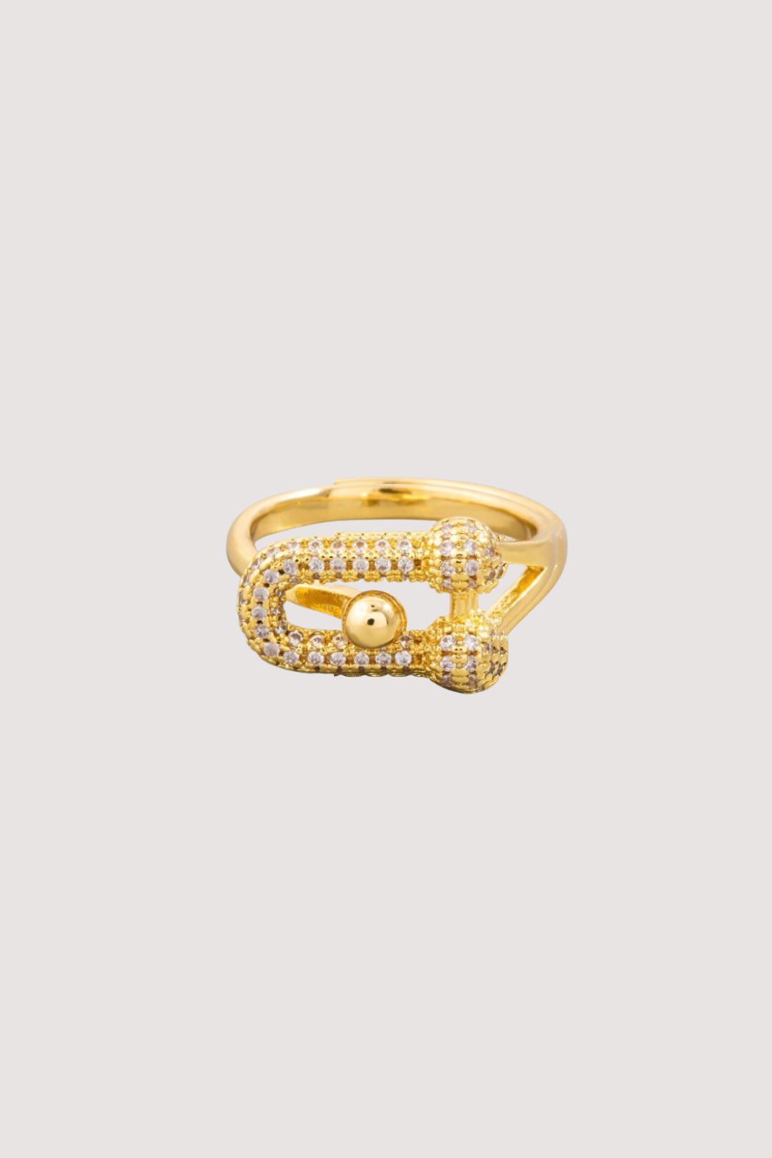 PAVE LINK RING - GOLD