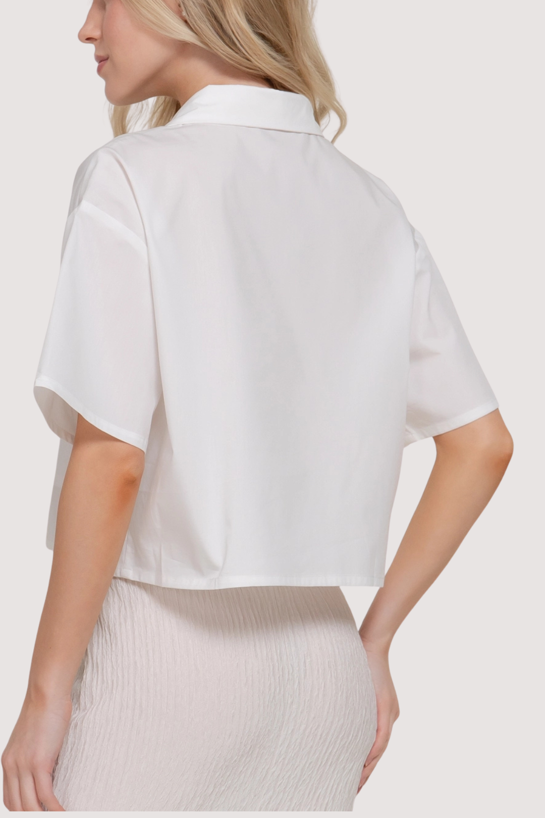 COLINE CROPPED SHIRT - WHITE