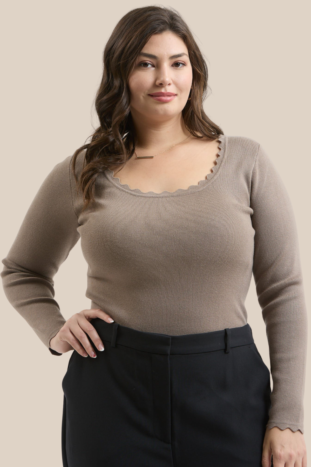 LILIANA KNIT TOP - COCOA