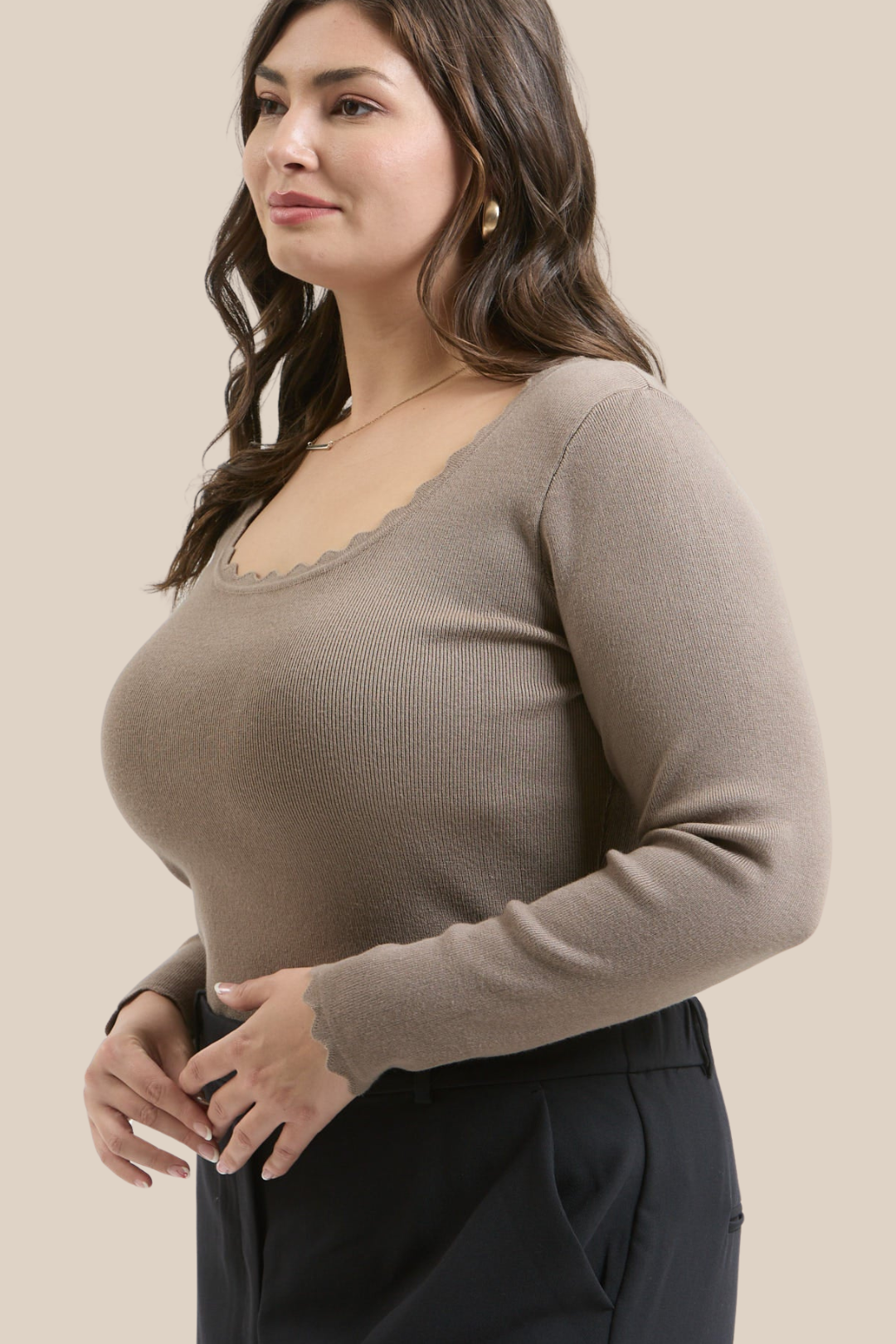 LILIANA KNIT TOP - COCOA